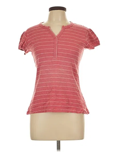 Pre-owned Columbia Short Sleeve Henley Shirt In Red