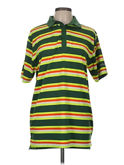 Pre-owned Columbia Short Sleeve Polo Shirt In Green