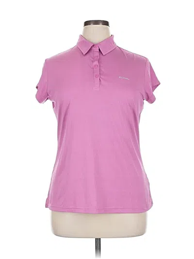 Pre-owned Columbia Short Sleeve Polo Shirt In Pink