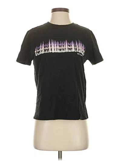 Pre-owned Columbia Short Sleeve Top Black Crew Neck Tops