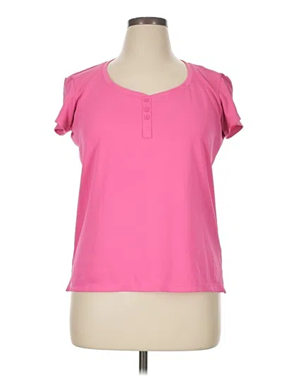 Pre-owned Columbia Short Sleeve Top Pink Scoop Neck Tops