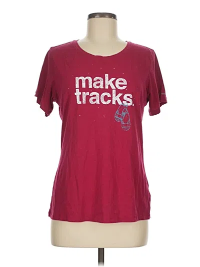 Pre-owned Columbia Short Sleeve T-shirt In Burgundy