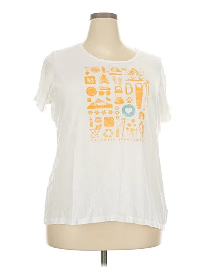 Pre-owned Columbia Short Sleeve T-shirt In White