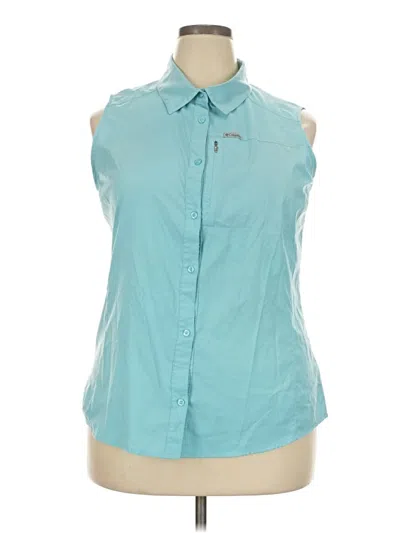 Pre-owned Columbia Sleeveless Blouse In Teal