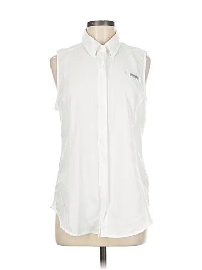 Pre-owned Columbia Sleeveless Blouse In White