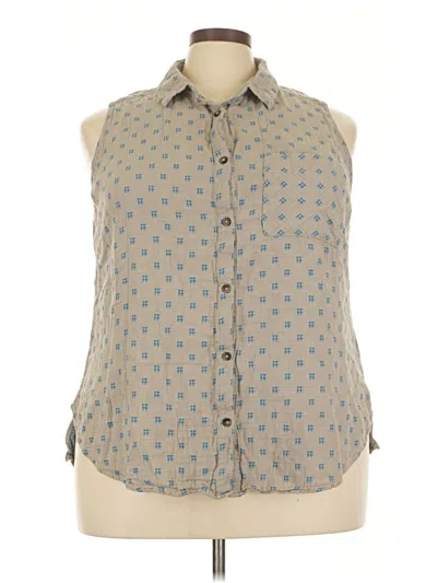 Pre-owned Columbia Sleeveless Button Down Shirt In Gray