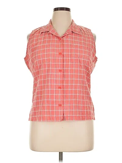 Pre-owned Columbia Sleeveless Button Down Shirt In Orange