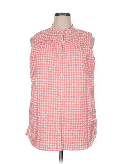 Pre-owned Columbia Sleeveless Button Down Shirt In Pink