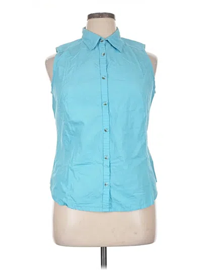 Pre-owned Columbia Sleeveless Button Down Shirt In Teal