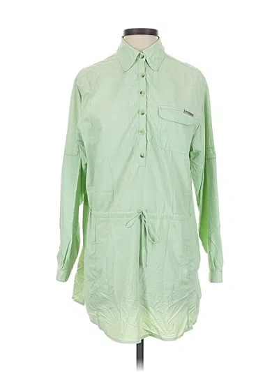 Pre-owned Columbia Sleeveless Henley Shirt In Green