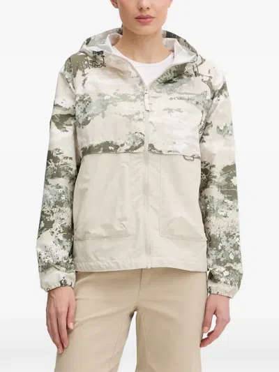 Columbia Spire Valley Abstract-print Hooded Jacket In Gray