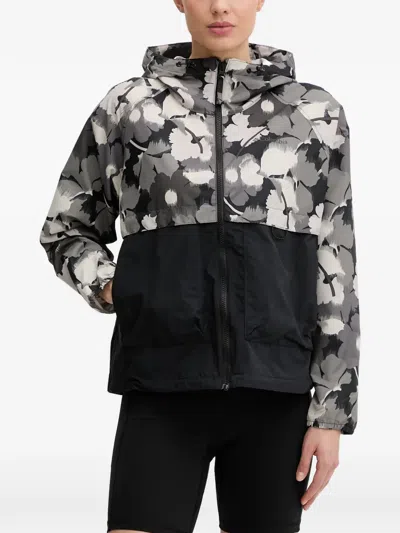 Columbia Spire Valley Floral-print Hooded Jacket In Black
