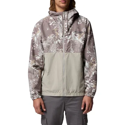 Columbia Spire Valley Print Water Repellent Windbreaker In Green