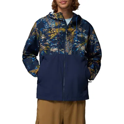 Columbia Spire Valley Print Water Repellent Windbreaker In Blue