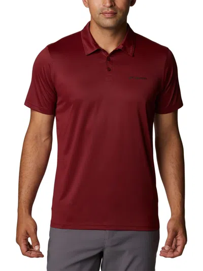 Columbia Sportswear Mens Fitness Hiking Polo In Red