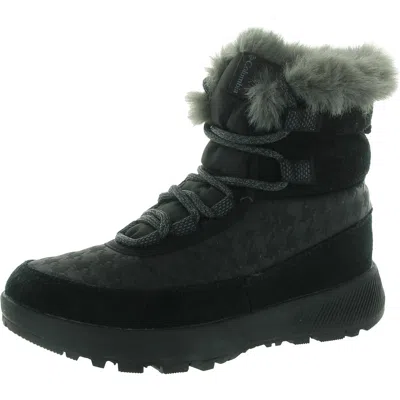 Columbia Sportswear Slopeside Peak Luxe Womens Mixed Media Suede Winter & Snow Boots In Black