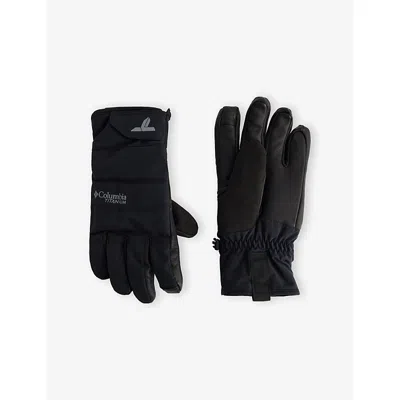 Columbia Sportwear Mens Black Powbound Leather-panel Woven Ski Gloves