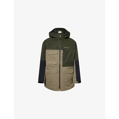 Columbia Sportwear Mens Stone Grn, Grnscape, Blk Coreshot Hooded Shell Jacket In Multi