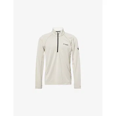 Columbia Sportwear Mens Dark Stone Driventure Raglan-sleeves Woven Top In White