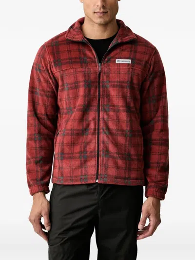 Columbia Steens Mountain Check-print Zip-up Sweater In Red
