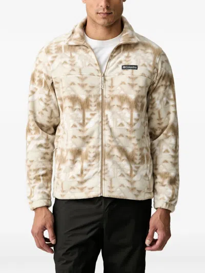 Columbia Steens Mountain Geometric-print Zip-up Jacket In Brown