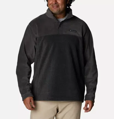 Columbia Steens Mountain Jacket Men Gray Fleece Half Snap Long Sleeve Erk1327