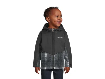 Columbia Steens Mountaintm Ii Overlay Hoodie (toddler) Kid's Clothing Chalk Omblur Tonal/black : 4 Toddler, P In Gray