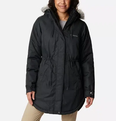 Columbia Suttle Mountain Jacket Women Black Faux Fur Trim Hooded Parka Fts637