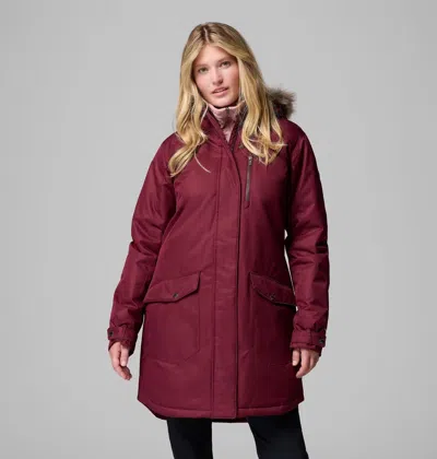 Columbia Suttle Mountain Parka Jacket Women's Rich Wine Insulated Jzz1317 In Burgundy