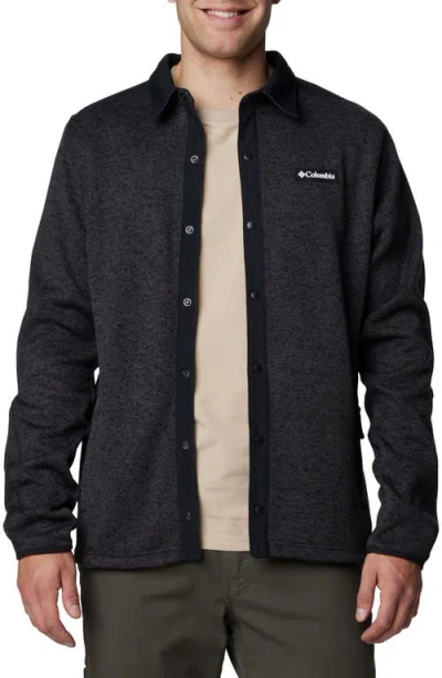 Columbia Sweater Weather Shirt Jacket In Black Heather/black