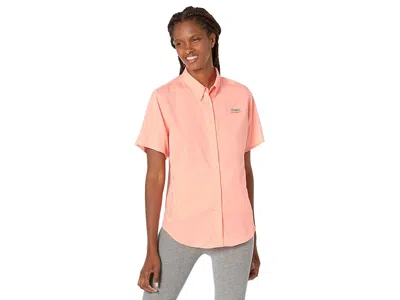 Columbia Tamiamitm Ii Short Sleeve Shirt Women's Short Sleeve Button Up Tiki Pink 1: 2xl In Orange