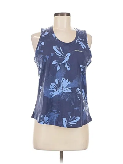 Pre-owned Columbia Tank Top Blue Halter Neckline Tops