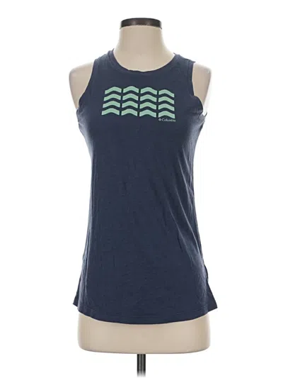 Pre-owned Columbia Tank Top Blue Halter Neckline Tops