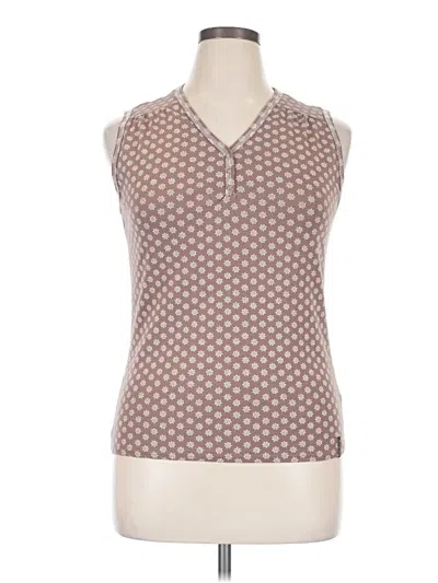 Pre-owned Columbia Tank Top Brown Collared Neckline Tops