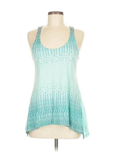 Pre-owned Columbia Tank Top Teal Halter Neckline Tops In Blue