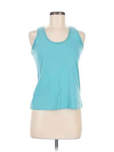 Pre-owned Columbia Tank Top Teal Halter Neckline Tops In Blue