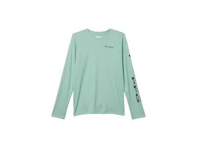 Columbia Terminal Tackletm Long Sleeves T-shirts (little Kids/big Kids) Boy's Long Sleeve Pullover Misty Jade In Blue