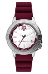 Columbia Texas A&m 3-hand Quartz Silicone Strap Watch, 45mm