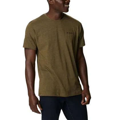Columbia Thistletown Hills T-shirt Men's Olive Green Crew Neck Activewear Fts911
