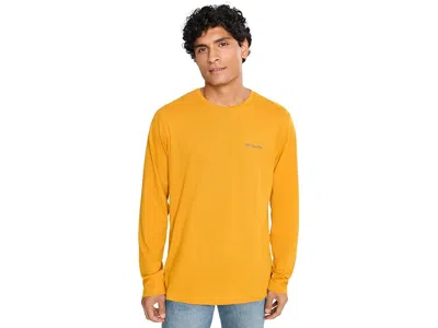 Columbia Thistletown Hillstm Long Sleeve Crew Men's Clothing Squash Heather: Md, Polyester/cotton In Yellow