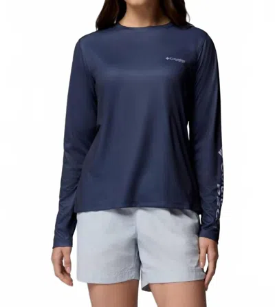 Columbia Tidal Original Chill Long Sleeve Shirt In Nocturnal, Pfg Inagua Script In Blue