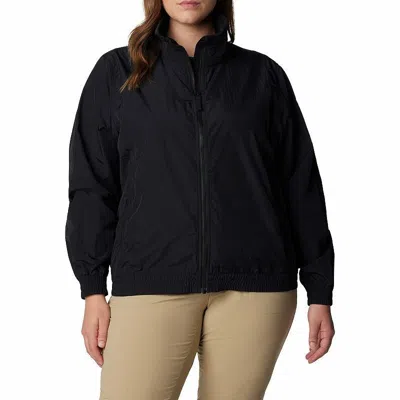 Columbia Time Is Right Jacket Womens Black Nylon Full Zip Windbreaker Fts680