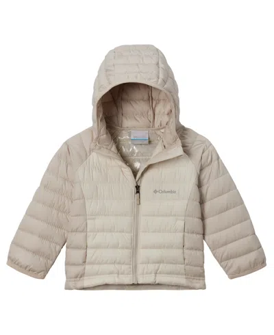 Columbia Kids' Toddler Girls' 2t-4t Powder Lite Ii Hooded Jacket In Chalk,dark Stone