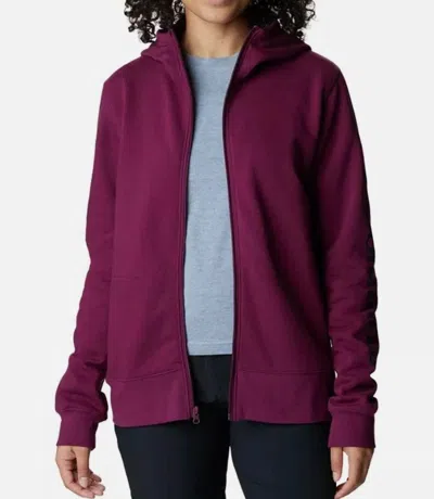 Columbia Trek Ii Hoodie Women's Marionberry Cotton Graphic Full Zip Fts393 In Purple