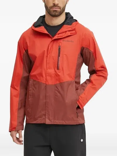 Columbia Two-tone Hooded Lightweight Jacket In Red