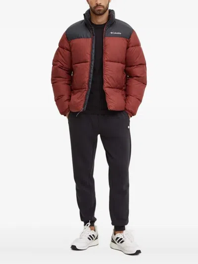 Columbia Two-tone Quilted Padded Jacket In Red