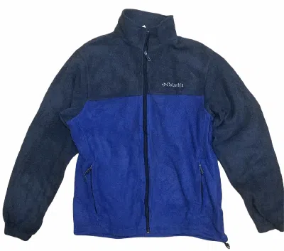 Pre-owned Columbia Two Tone Zipper Fleece Jacket In Blue