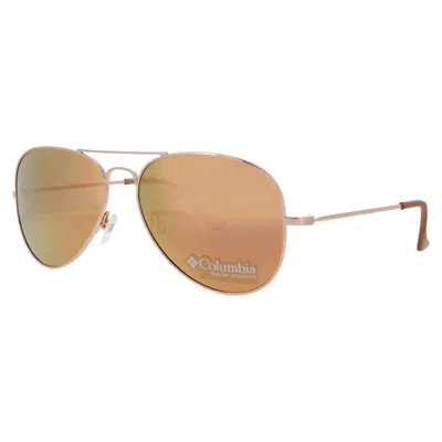 Columbia Unisex Rose Gold Tone Rectangular Sunglasses C113sp770 In ["pink","rose Gold Tone","gold Tone"]