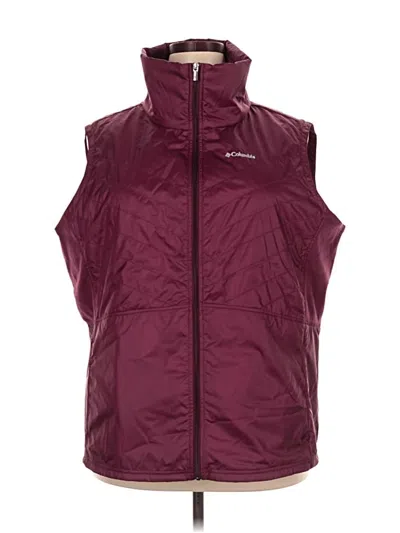 Pre-owned Columbia Vest In Burgundy