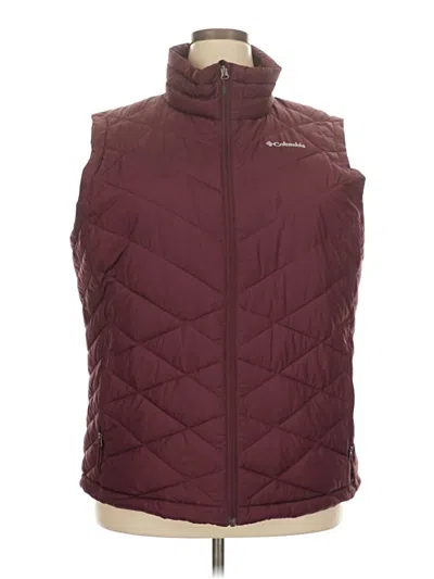 Pre-owned Columbia Vest In Burgundy